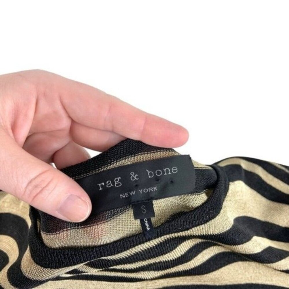 Rag And Bone Lightweight Striped Gold And Black B… - image 4